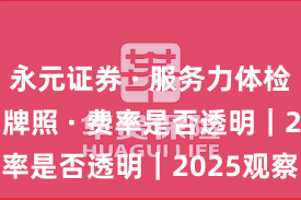 永元证券 · 服务力体检 · 合规与牌照 · 费率是否透明｜2025观察