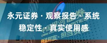 永元证券 · 观察报告 · 系统稳定性 · 真实使用感